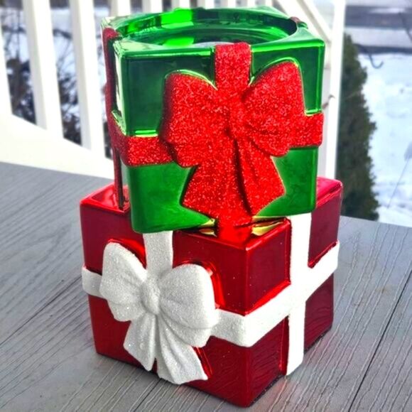 Bath & Body Works STACKED PRESENTS 3 Wick Candle Pedestal Holder Metallic NEW - Picture 1 of 12